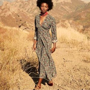 NWOT DÔEN Charleston Dress in Navy Ladybird Floral, XS